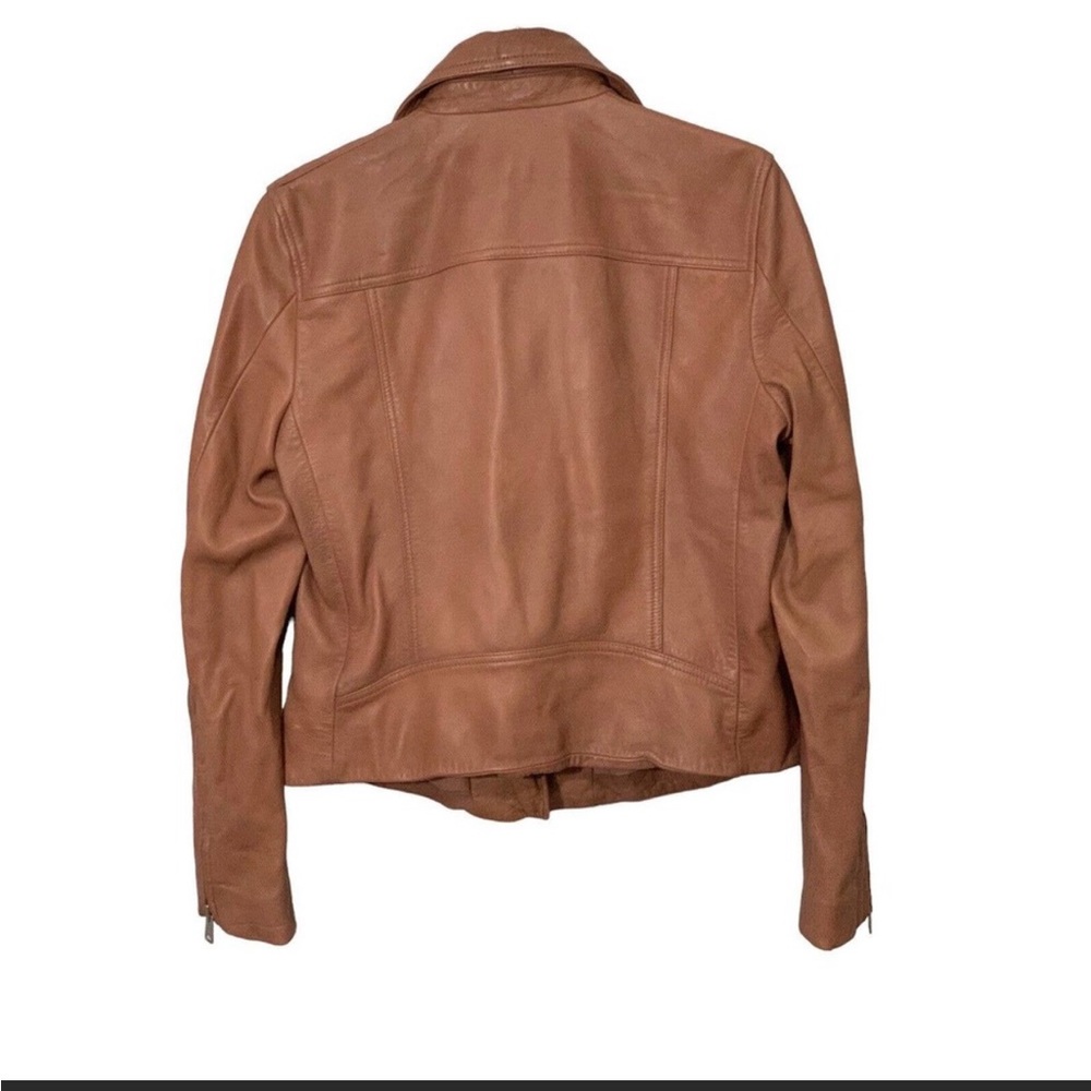 All Saints Dalby Pink or Mauve Leather Jacket - Picture 9 of 9